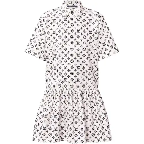 Lv Graphic Monogram Shirt Dress