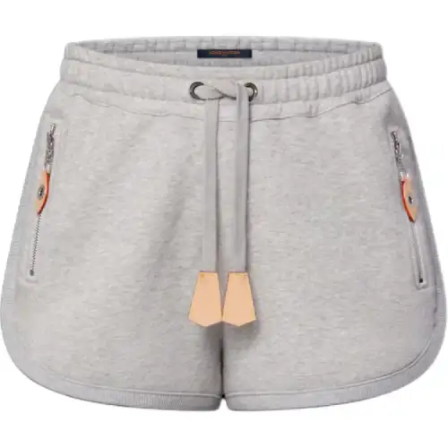 Lv Leather Accent Jogging Shorts