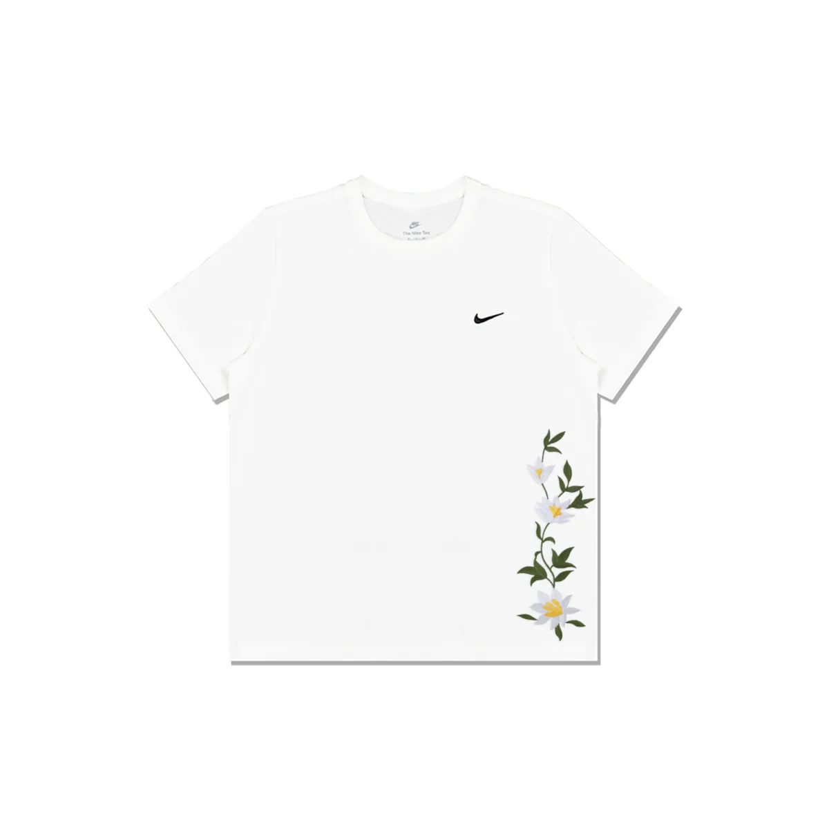 Nike T-Shirts Men's White Crew Neck Moderate Straight Fit