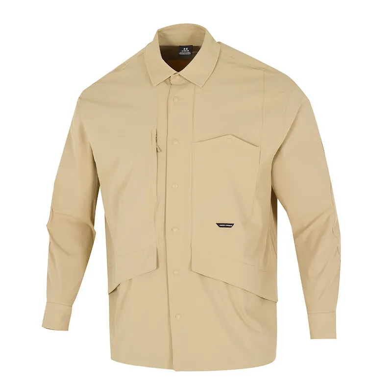 Under Armour Storm Shirts Men's Khaki Lapel Moderate Straight Fit