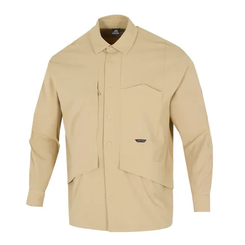 Under Armour Storm Shirts Men's Khaki Lapel Moderate Straight Fit