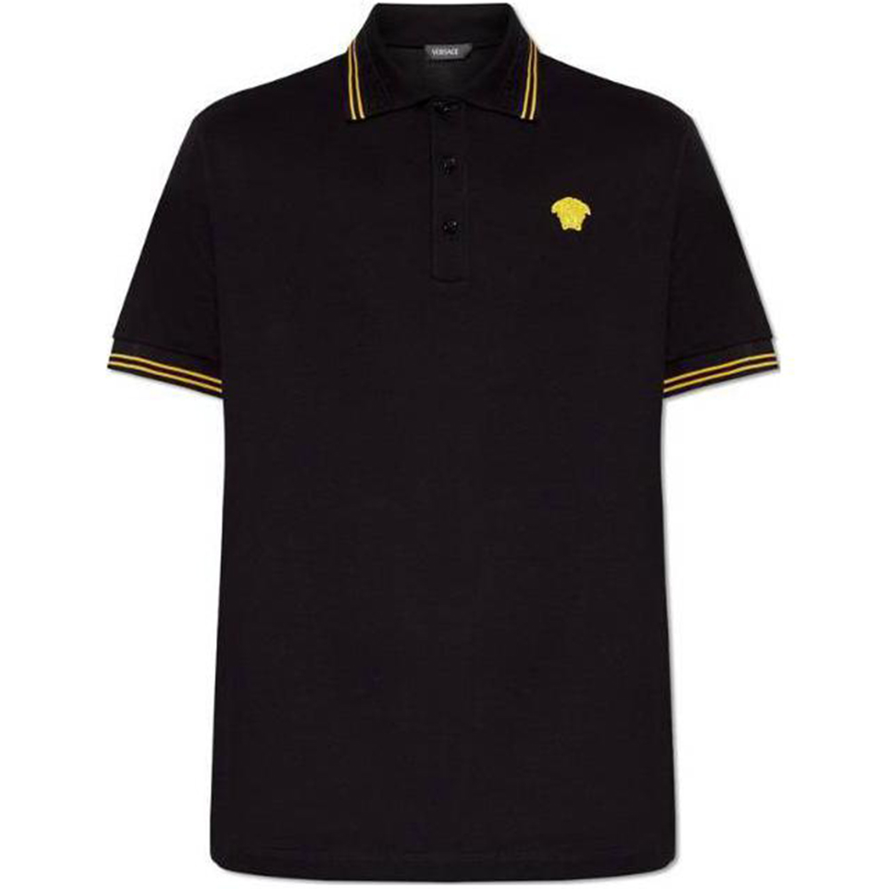 Мужская футболка Versace Medusa Short-Sleeved Polo Shirt (черная)