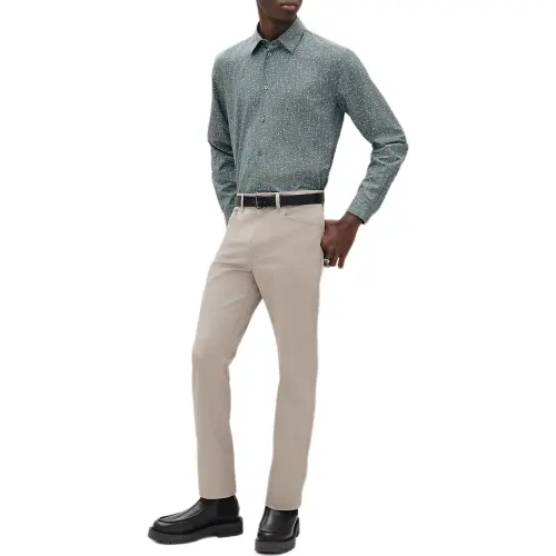 HERMES Jeans Men's Beige Moderate Straight Fit Pants