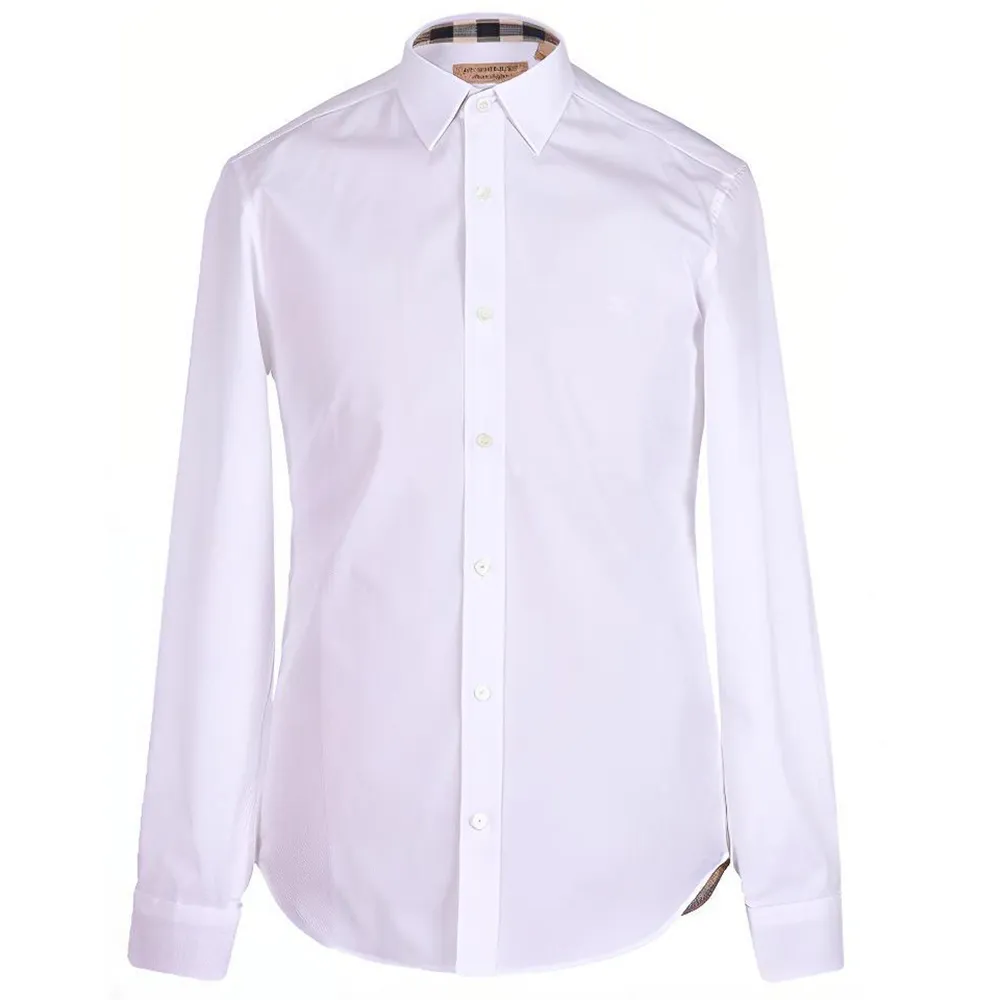 Burberry Men Point Collar Vintage Classic Shirt White