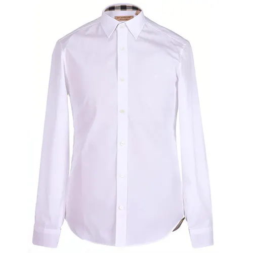 Burberry Men Point Collar Vintage Classic Shirt White