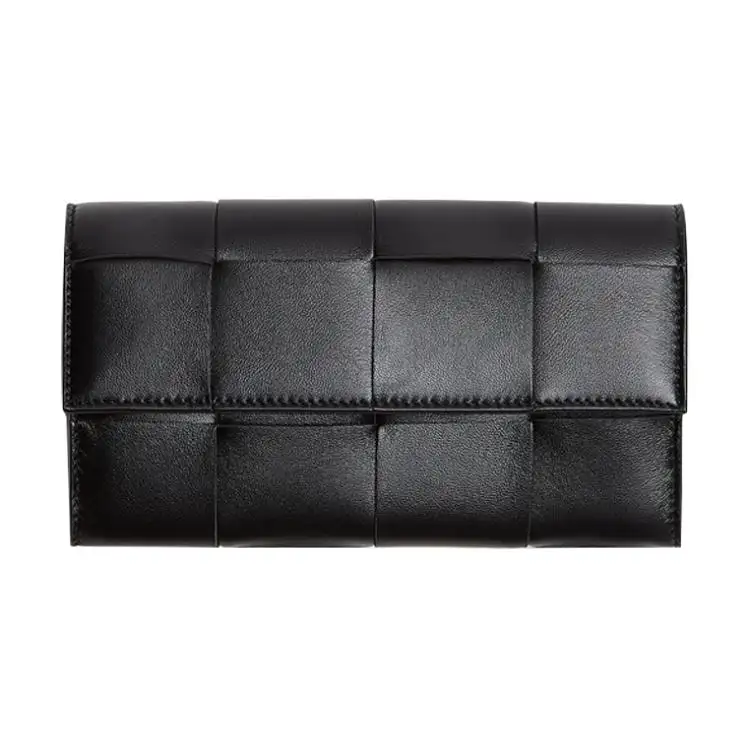 Bottega Veneta Nappa Cow Leather Wallet Unisex Black