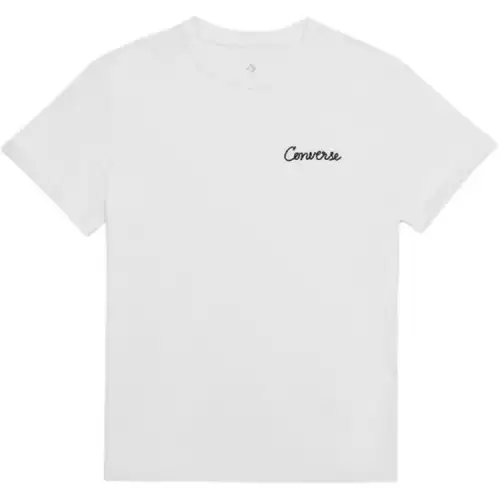 Converse T Shirts Women's White Crew Neck Moderate Other