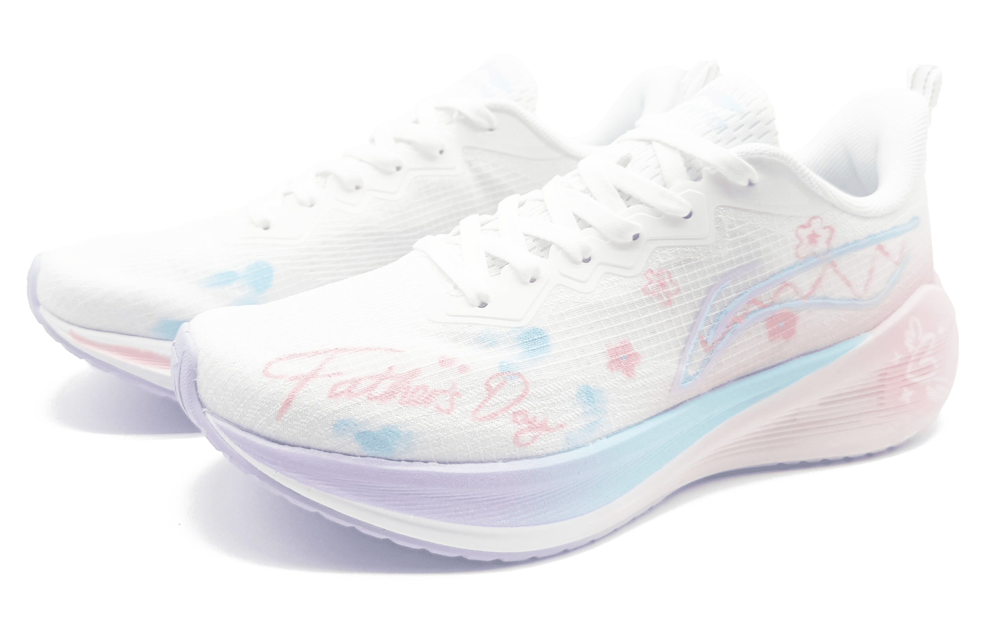 Li Ning Wuyue Cushioning Slip Resistant Low top Casual Marathon Training Running Shoes Women’s Pink White