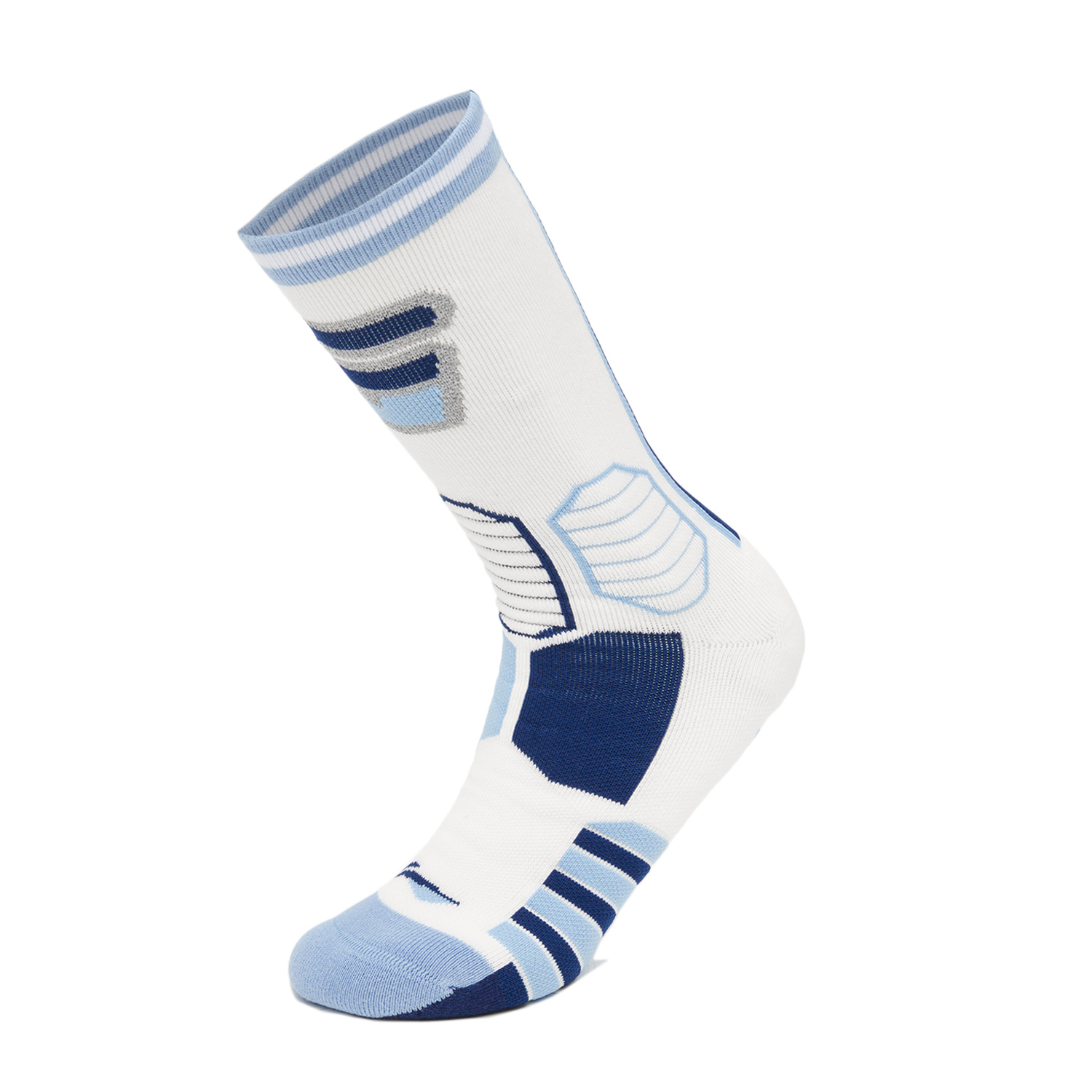 Li Ning Crew Socks Unisex 1 Pack White/Bright Sky Blue/Shadow Purple Blue