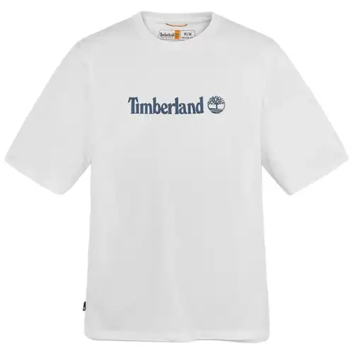 Timberland T Shirts Men's White Crew Neck Moderate Straight Fit