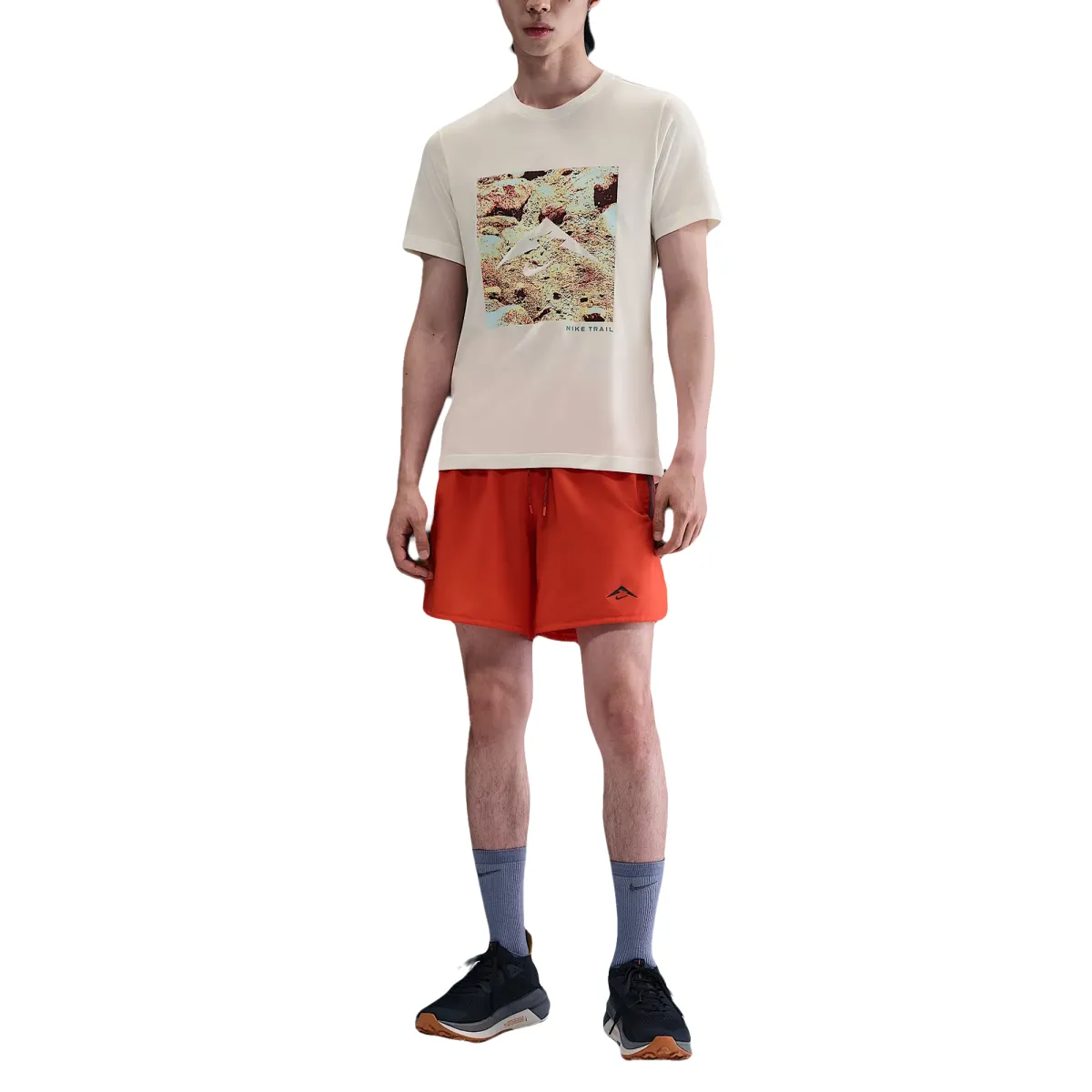 Nike Dri-Fit T-Shirts Men's Sail Crew Neck Moderate