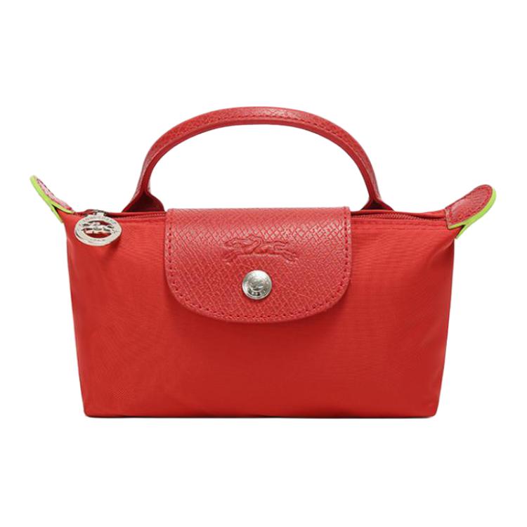 LONGCHAMP Longchamp Le Pliage Green Eco-friendly Series Recycled Canvas Short-Handed Dumpling Bag Cosmetic Bag Handbag Small Bag Mini Women’s Bright Red