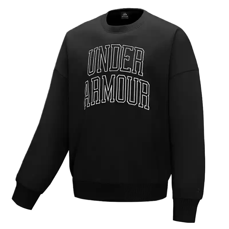Under Armour Sweatshirts Men's Black Crew Neck Moderate Regular