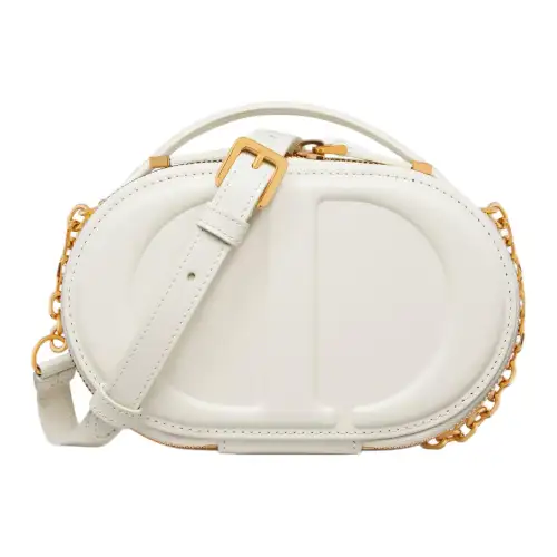 DIOR Cow Leather Camera Bag, Crossbody Bag, Shoulder Bag Women's White