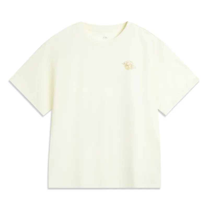 Li Ning x GUGONG,LIANMINGKUAN China Culture Collection T Shirt Women's Mother Of Pearl White