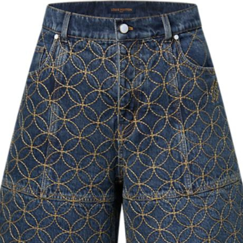 Мужские шорты Louis Vuitton x Nigo (синие) — фото 4
