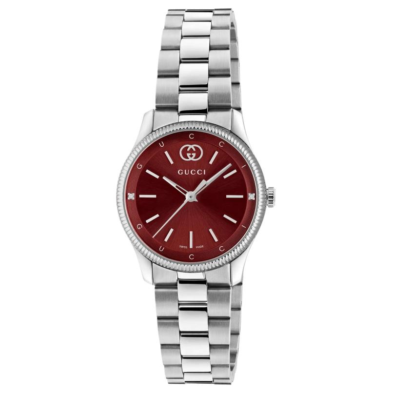 Женские часы Gucci G-Timeless (красные)