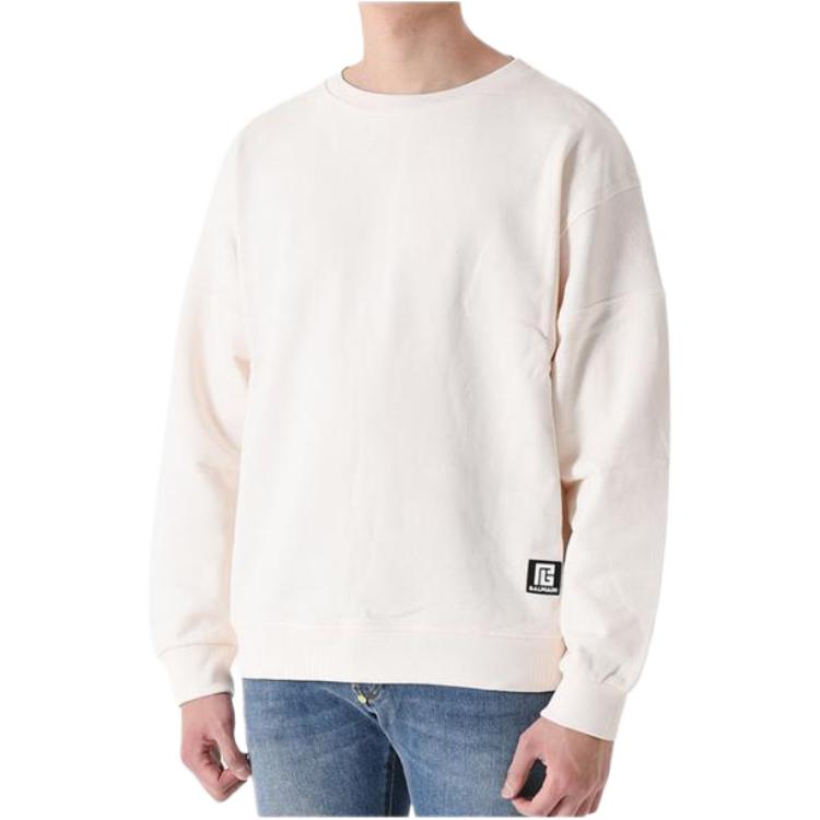 Мужское худи BALMAIN с круглым вырезом (слоновая кость)