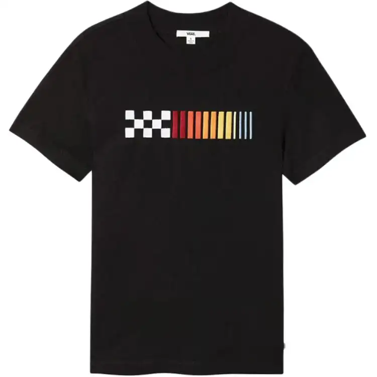 Vans T Shirts Women's Black Crew Neck Moderate Straight Fit