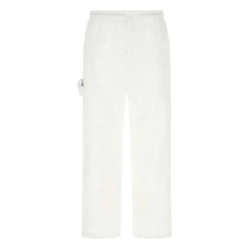 PRADA Casual Pants Men's White Moderate Straight Fit Pants