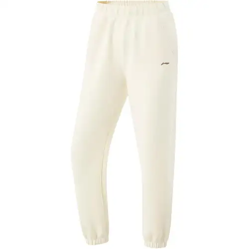 Li Ning Fitness Series Knitted Sweatpants Women's Mother Of Pearl White