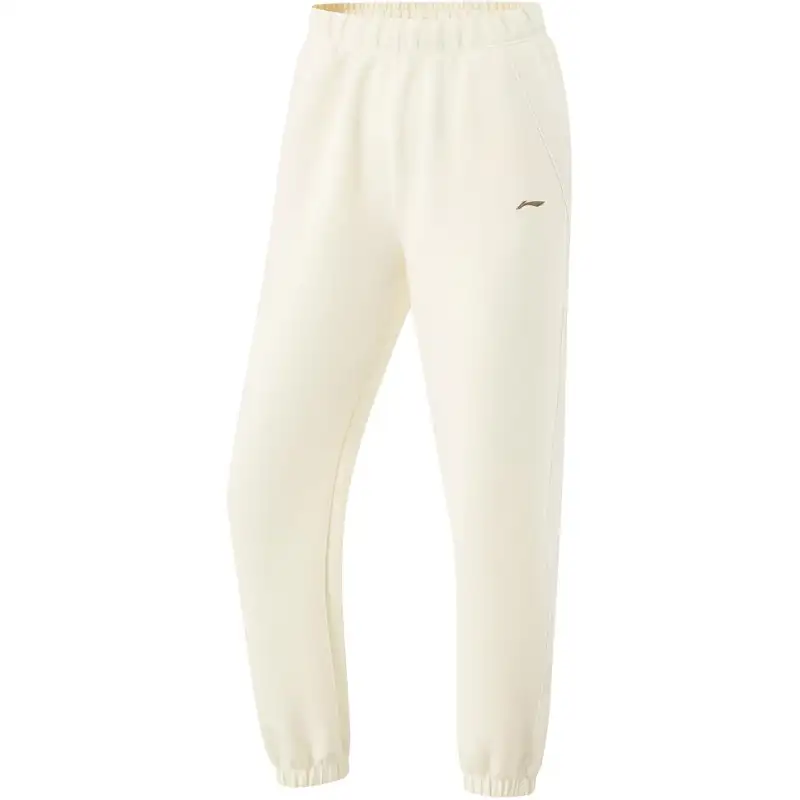 Li Ning Fitness Series Knitted Sweatpants Women's Mother Of Pearl White