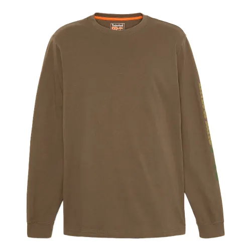 Timberland PRO T Shirts Men's Brown Crew Neck Moderate