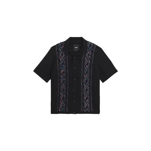 Vans WHEELER Shirts Men's Black Lapel Moderate