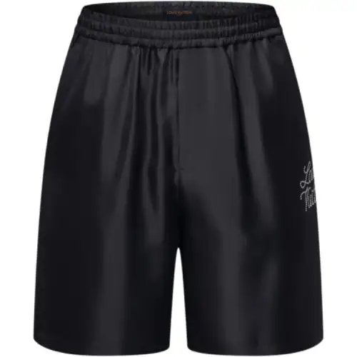 Lv Printed Signature Silk Shorts