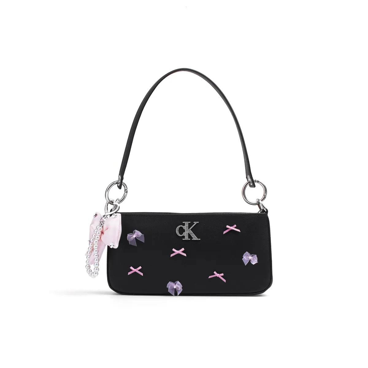 CALVIN KLEIN Synthetic Material Underarm Baguette Bag Shoulder Bag Women's Black