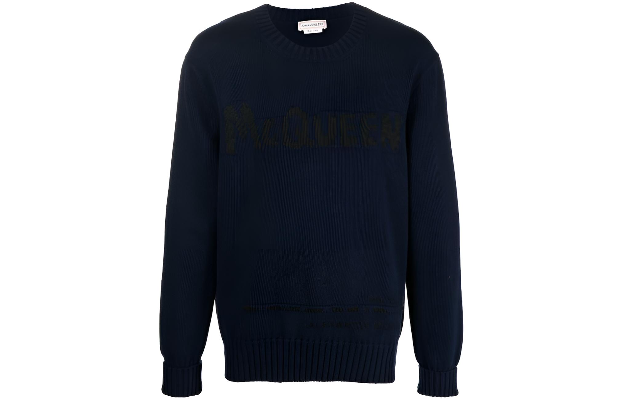 Мужской свитер Alexander Alexander McQueen Graffiti Logo (синий)