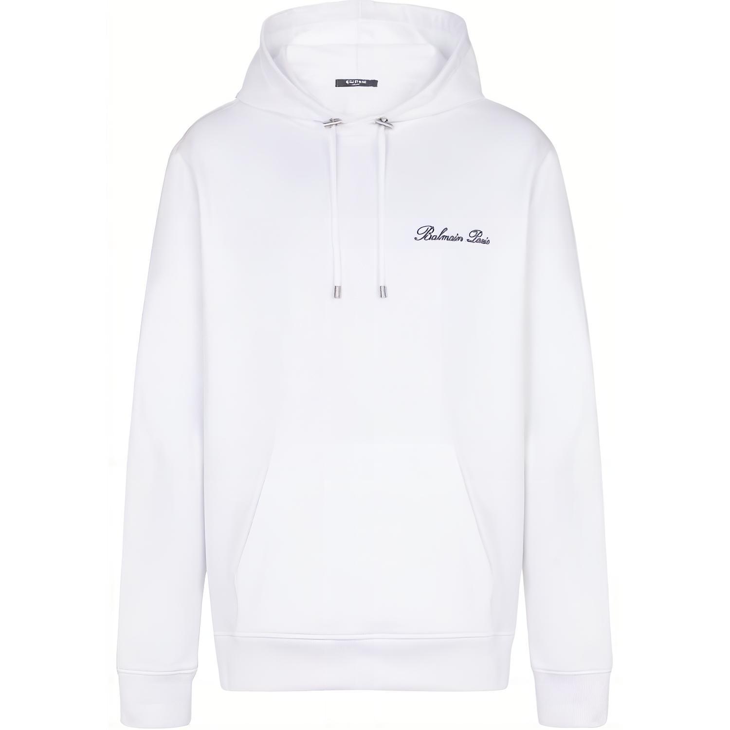 Мужское худи BALMAIN BALMAIN Logo (белое)