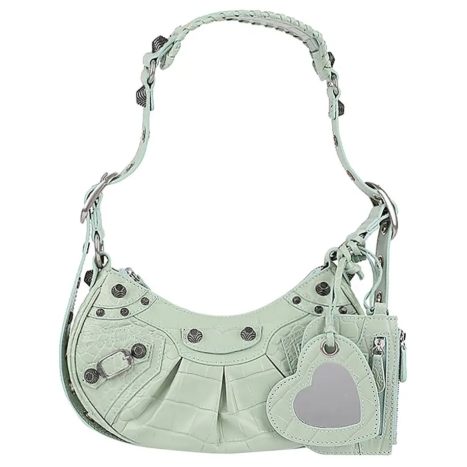 Balenciaga Cow Leather Shoulder Bag XS Women's Light Green