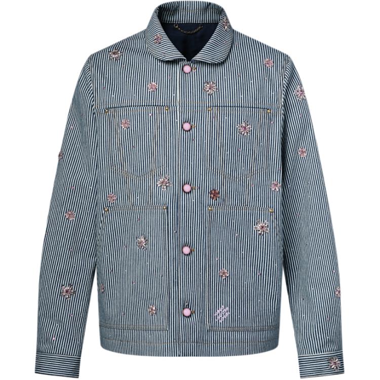 Мужская куртка Louis Vuitton LOUIS VUITTON x Nigo FW25 (синяя)
