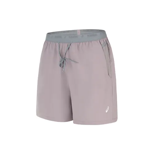 ASICS Sports Shorts Women's Gray Purple Moderate Woven Shorts