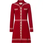 GUCCI Long Sleeved Dress Women's Red