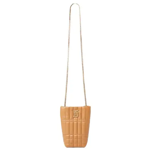Burberry Lola Lambskin Bucket Bags Crossbody Bag, Shoulder Bag Women's Light Brown