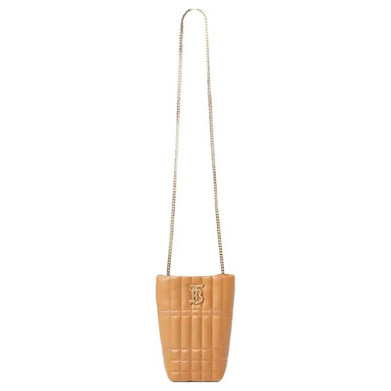 Burberry Lola Lambskin Bucket Bags Crossbody Bag, Shoulder Bag Women's Light Brown
