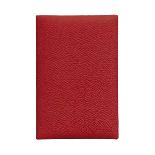 HERMES Calvi Epsom Calfskin Wallet, Card Holder Unisex 5Q Rouge Venitien Venice Dark Red