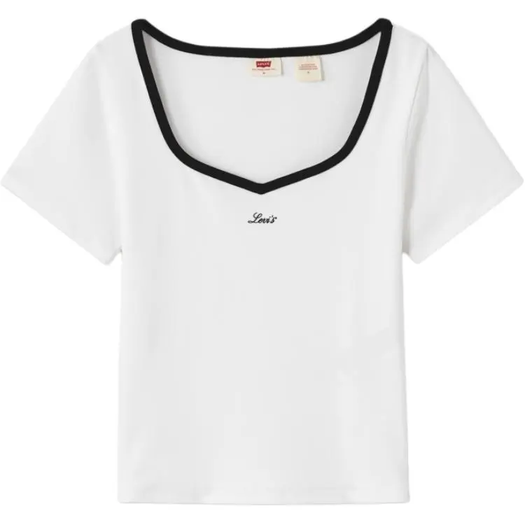 Levi's T-Shirts Women's White Crew Neck Moderate