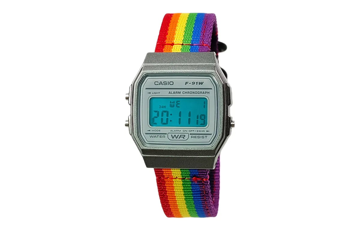 CASIO Custom Collection Quartz Movement Nylon Strap Watch Unisex Gray Dial