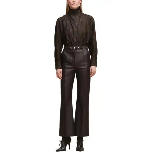 HERMES FW25 Leather Pants Women's