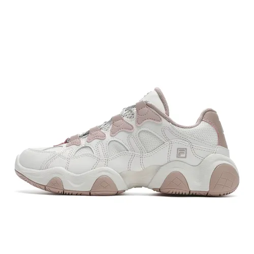 FILA Textile, Synthetic Leather Abrasion Resistant Breathable Coverage Support Low top Running Shoes Women's White Gray