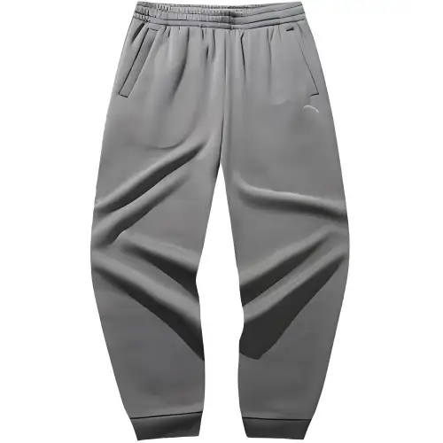 Anta Sports Life Collection Mid Rise Fleece Lined Tapered Abrasion Resistant Knitted Sweatpants Men's Dark Umber Gray