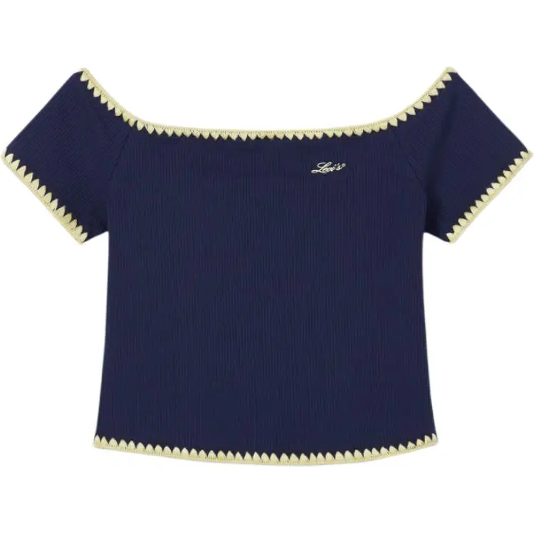 Levi's T-Shirts Women's Dark Blue Boat-neck Moderate