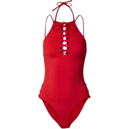 Balenciaga One Piece Swimsuit, Slim Fit Women's Red