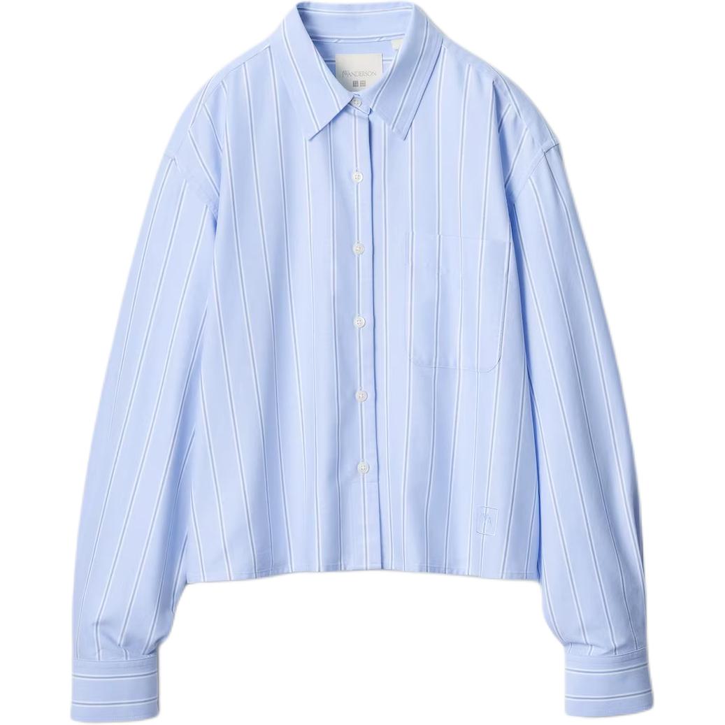 Женская рубашка UNIQLO Stripe Shirt (синяя)