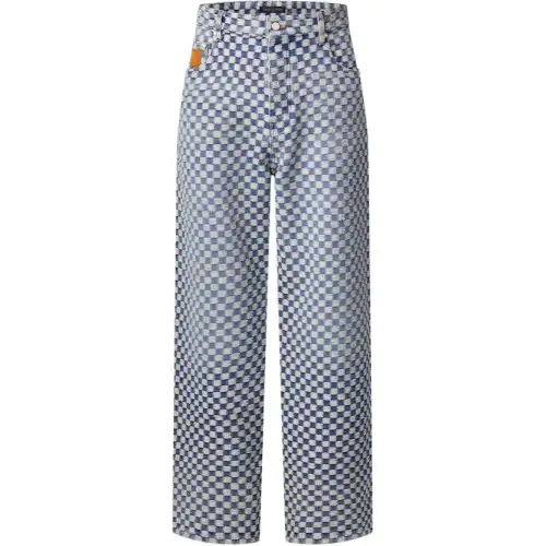 LOUIS VUITTON Damier Wide Leg Jeans
