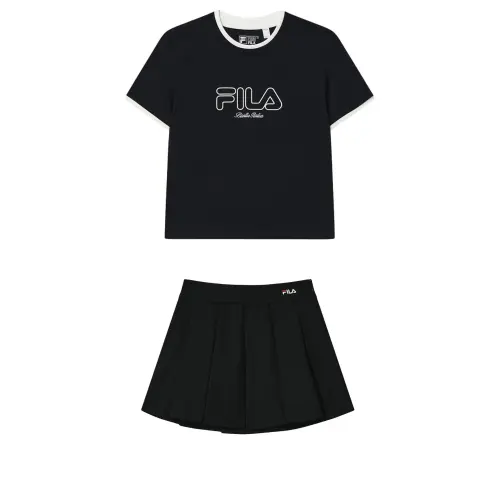 FILA Two Piece Skirt Sets Women's Crew Neck Moderate Short