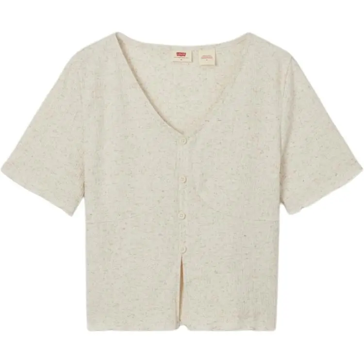 Levi's T-Shirts Women's Beige V-neck Moderate